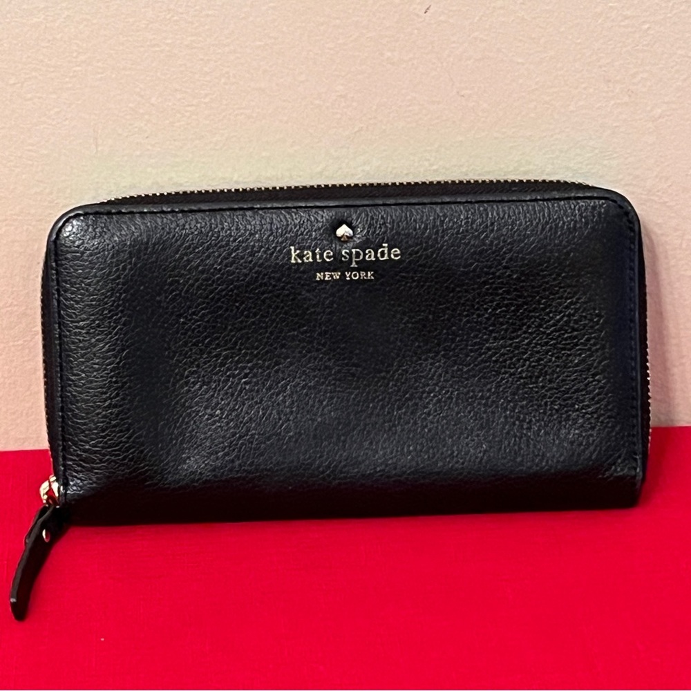 Kate Spade New York Large Leather Continental Wallet with stripe lining